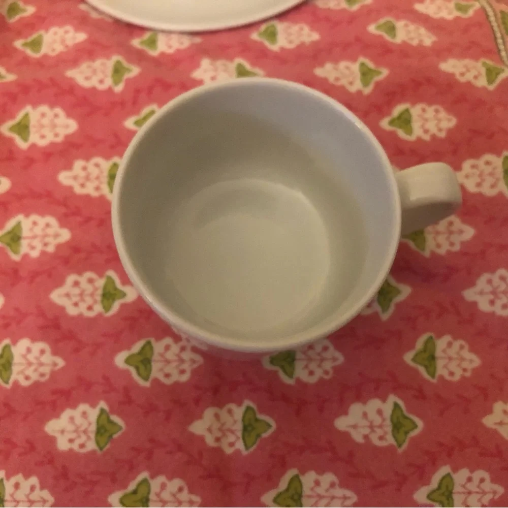 Crate & Barrel Set of 4 White Porcelain Espresso Demitasse Cups with Saucers